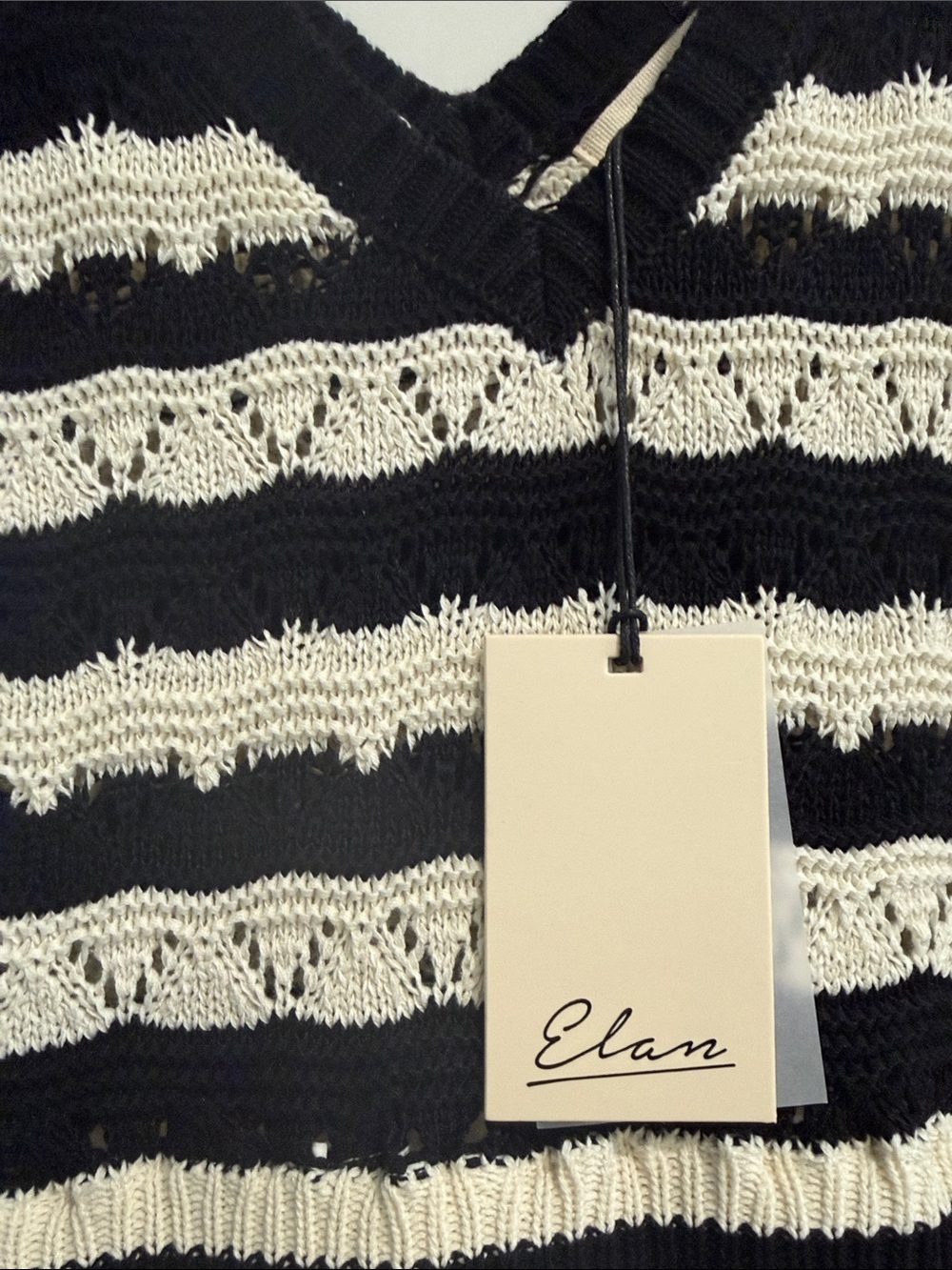 NWT Elan Black & White Knit Striped Tank Top with White Maxi dress sz s - Picture 3 of 7